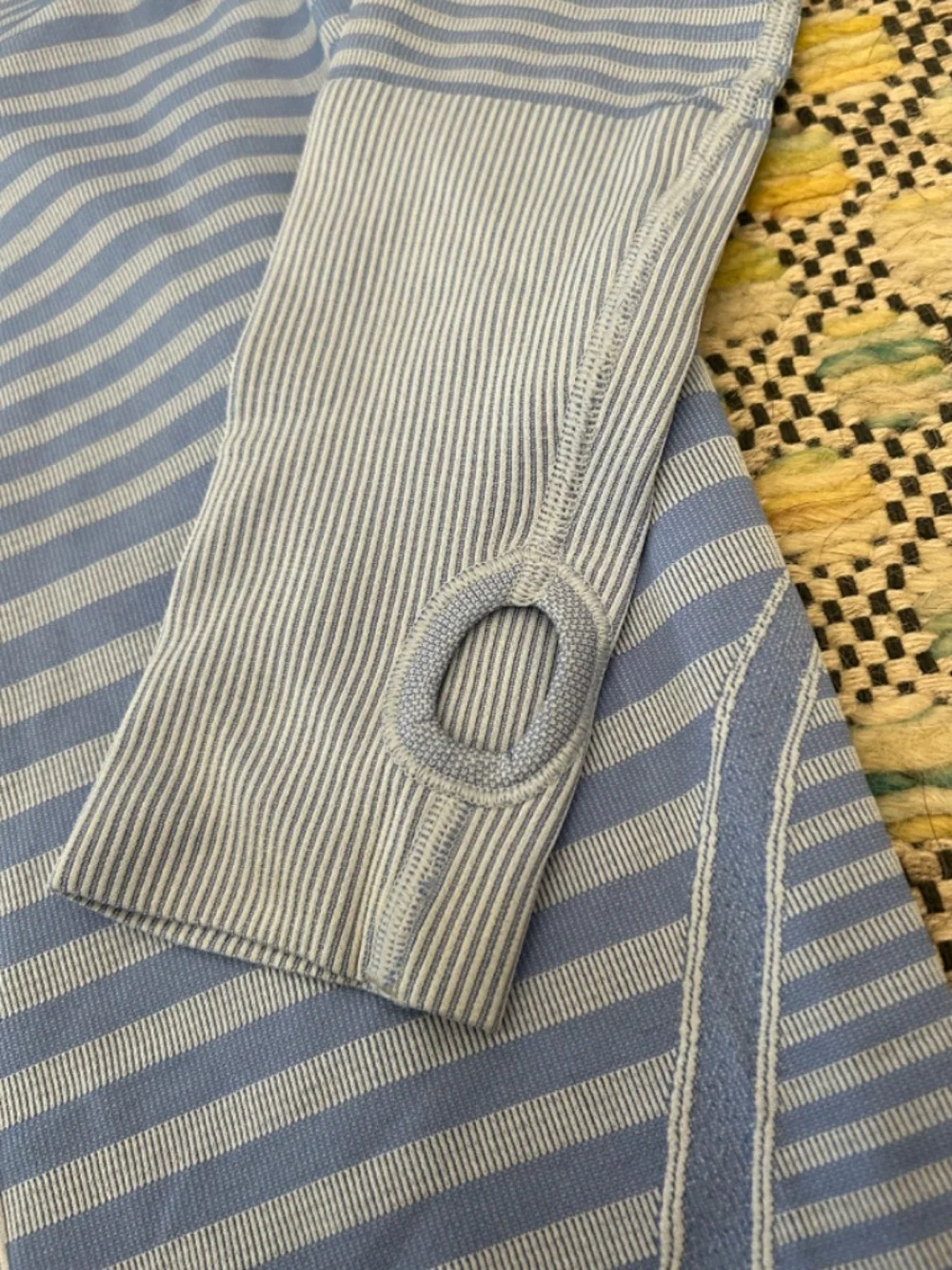 Lululemon swiftly tech long sleeve blue and white striped